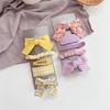 Floral Fabric Bow Hair Clip Set Girls Hair Clips Set Cute and Lovely Plain Color Hair Grips Set