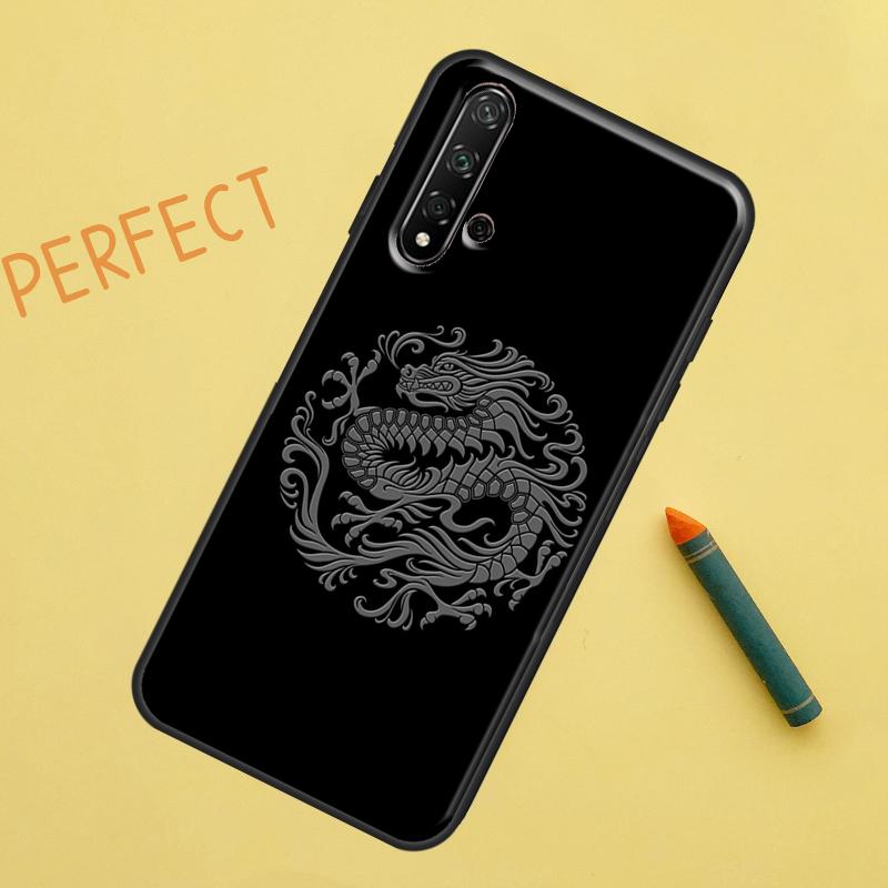 Chinese Style Crane Dragon For Huawei Nova 5T 9 10 SE 7i 8i 11i 12i Y60 Y61 Y70 Y72 Y73 Y90 Y91 P20 P30 P40 Lite Case
