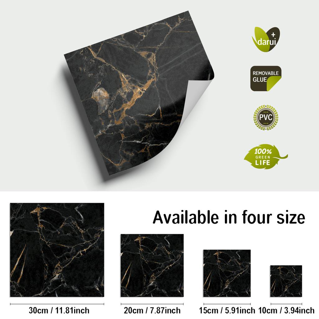 Crystal Marble Kitchen Oil-Proof Tile Sticker Non-Slip Waterproof Wall Sticker Imitation Tile Bedroom Wall Sticker