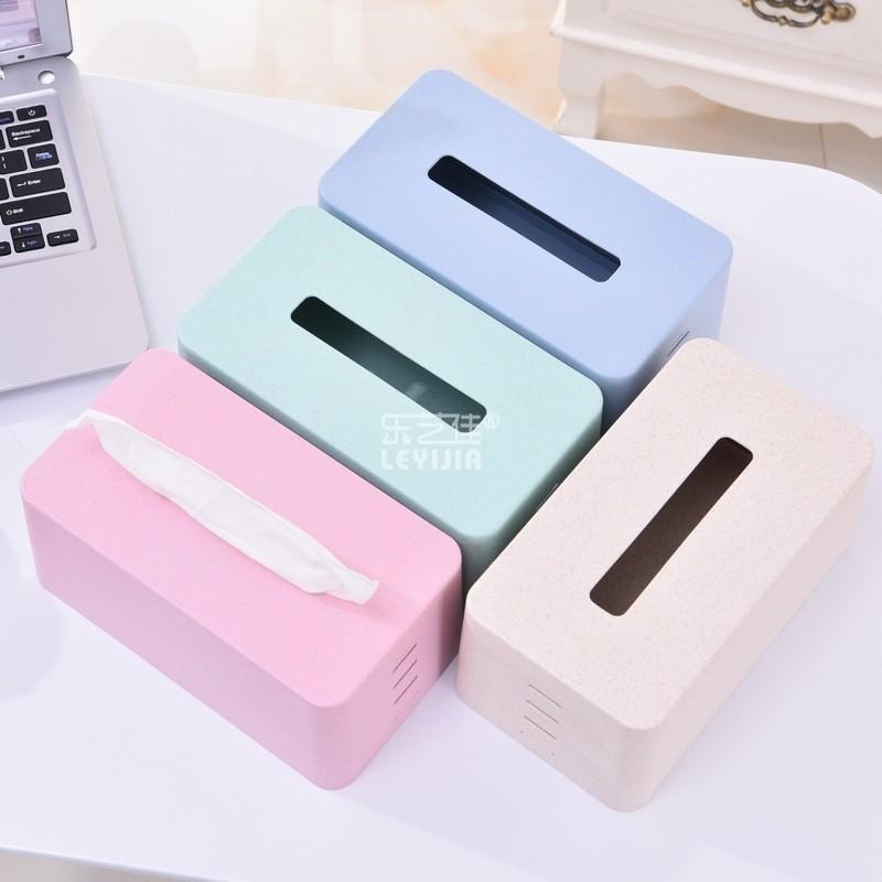 Material Degradable Macaron Color Step Stool Tissue Box For Car Home Bathroom Storage