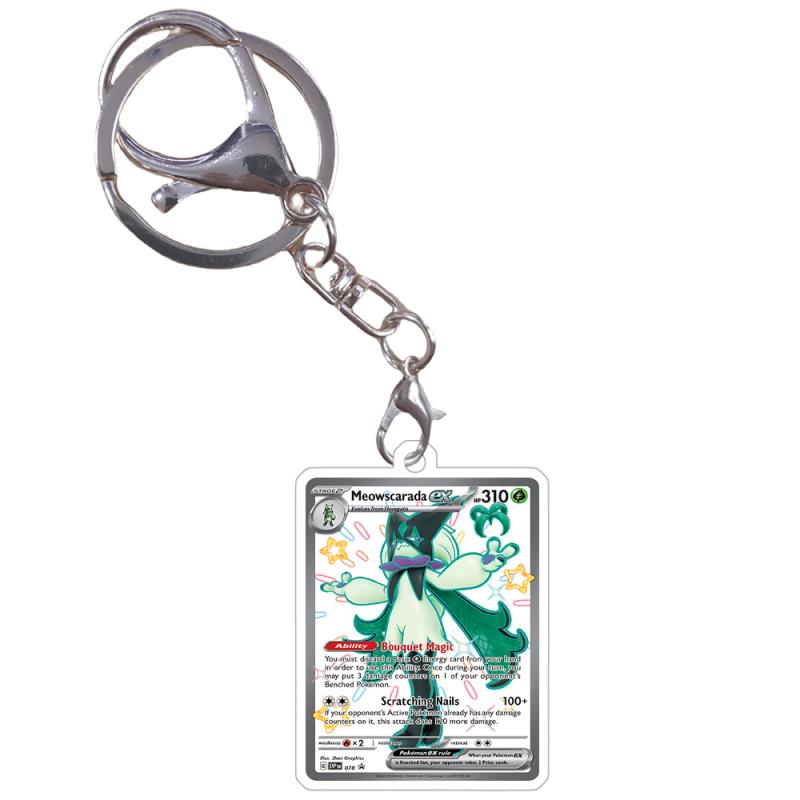 Anime Pokemon Keychain Sprigatito Meowscarada Fuecoco Skeledirge Quaxly Quaquaval Acrylic Cards Anime Game Pendant Game Prop