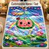 Flannel BlanketCocomelon Custom Name Text Personalized Soft Warm Throw Blanket Home Decor Gift