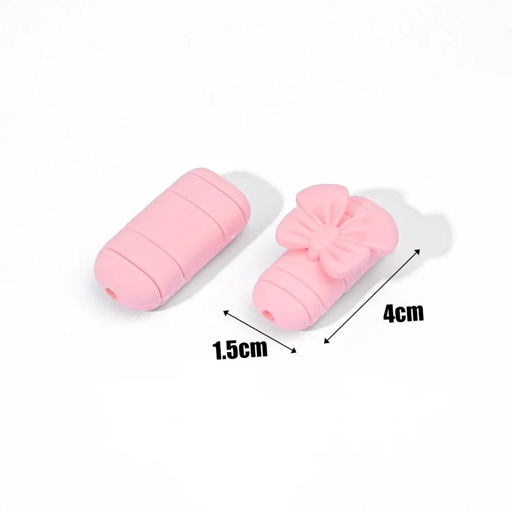 Silicone Bowknot Data Cable Protectors Wire Winder Saver for Micro USB Type C Android Cellphone USB C Charger Cord Cover Wrap