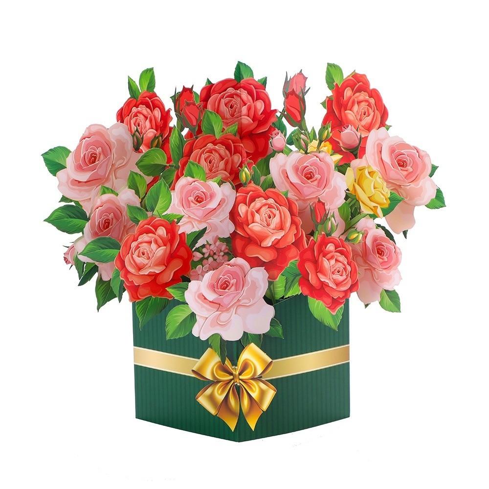 New 3D Pop-up Style 3D Greeting Card Romantic Creative Paper Pop Up Card Handmade 3D Floral Card Valentine s Day