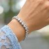 Tennis Bracelet for Women Silver Plated Cubic Zirconia Link Non-tarnish Waterproof Chunky Chain Hip-hop Jewelry Jewelry