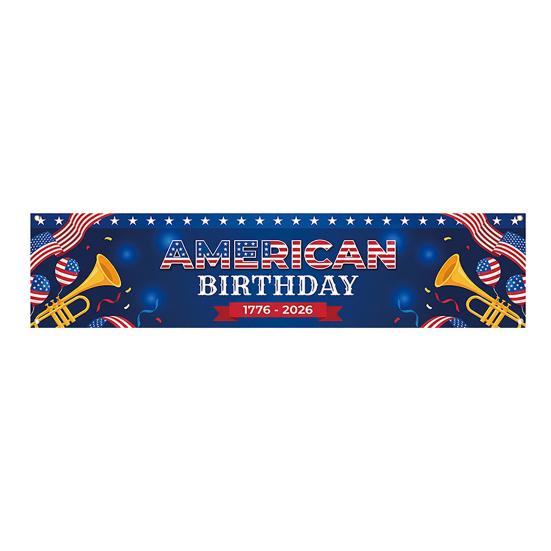 250th Anniversary Banner 6.5x1.5ft 250 Years of Freedom American Patriotic Decoration