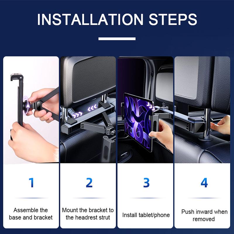 SEAMETAL Car Mounts Holder Interior Seat Back Ipad Holder Phone Support For 4-12.9Inch Car Bracket Auto Cellphone Stand Accessor