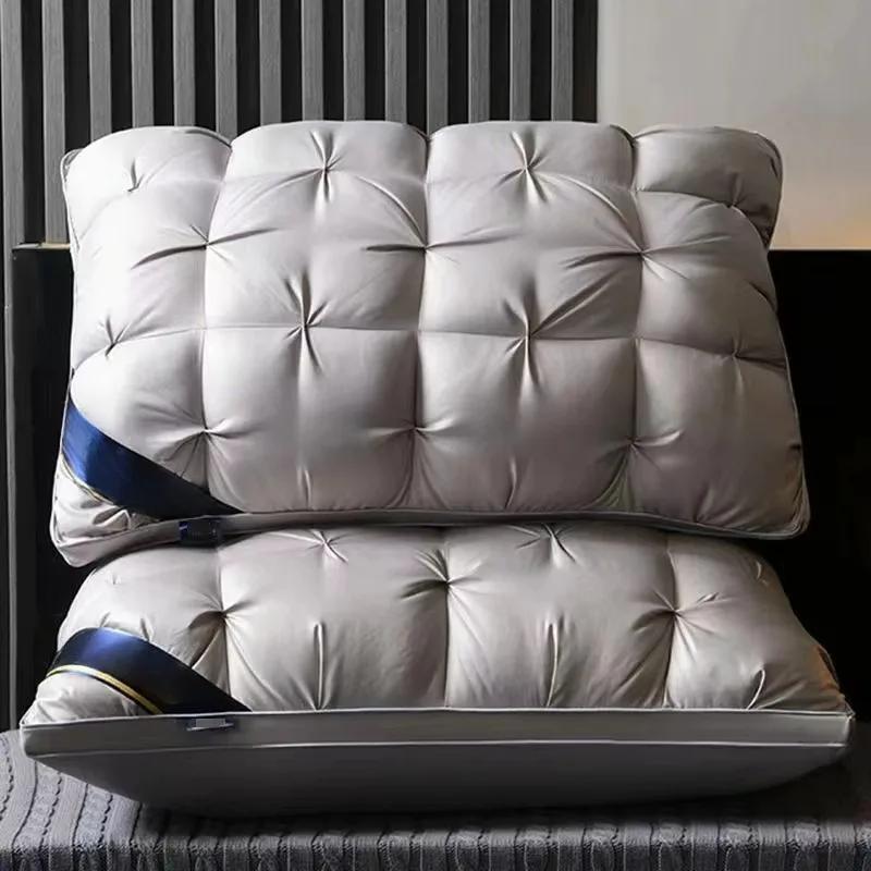 

2pcs Pillow core for five-star hotels, ultra-soft cervical spine protection, sleep aid, home-use twisted pillow core 48*74 темно-сірий