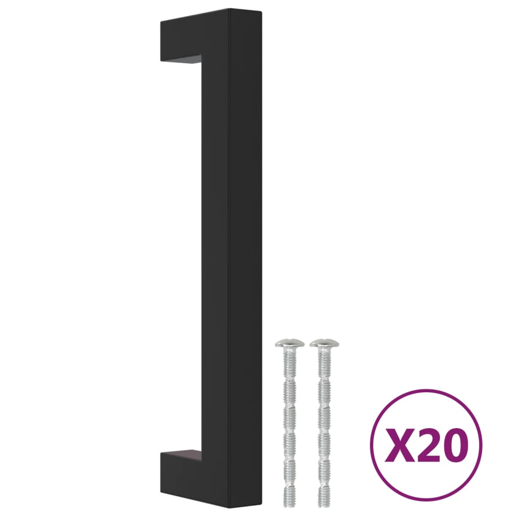 Furniture Handles 20 Pcs Black 128 Mm Stainless Steel