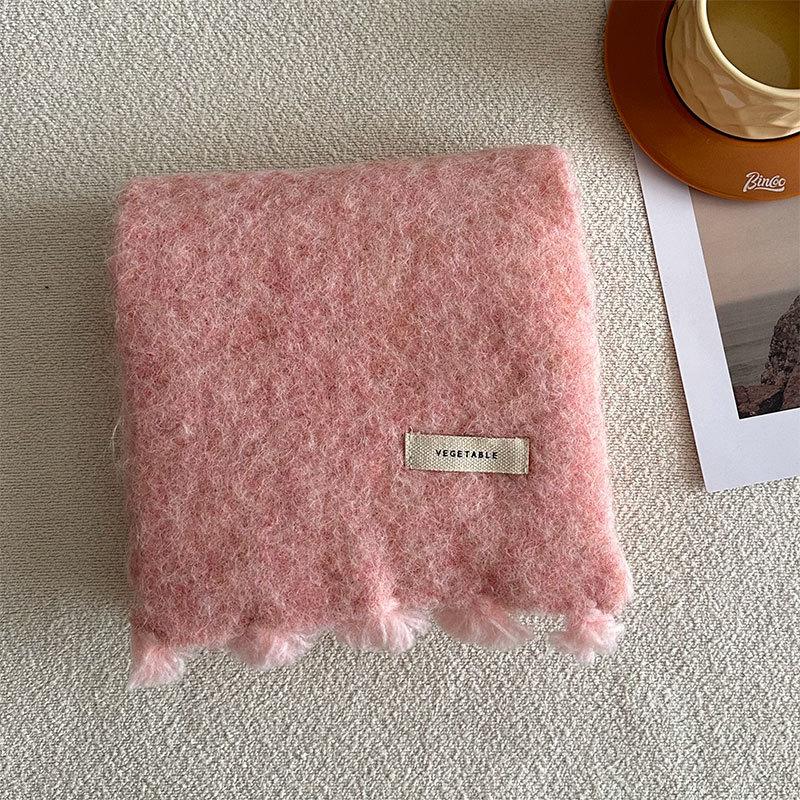 NEW Luxury Women's Scarf Autumn/Winter New Solid Color Korean Knitted Wool Warm Shawl Fashion Women's Versatile Scarf