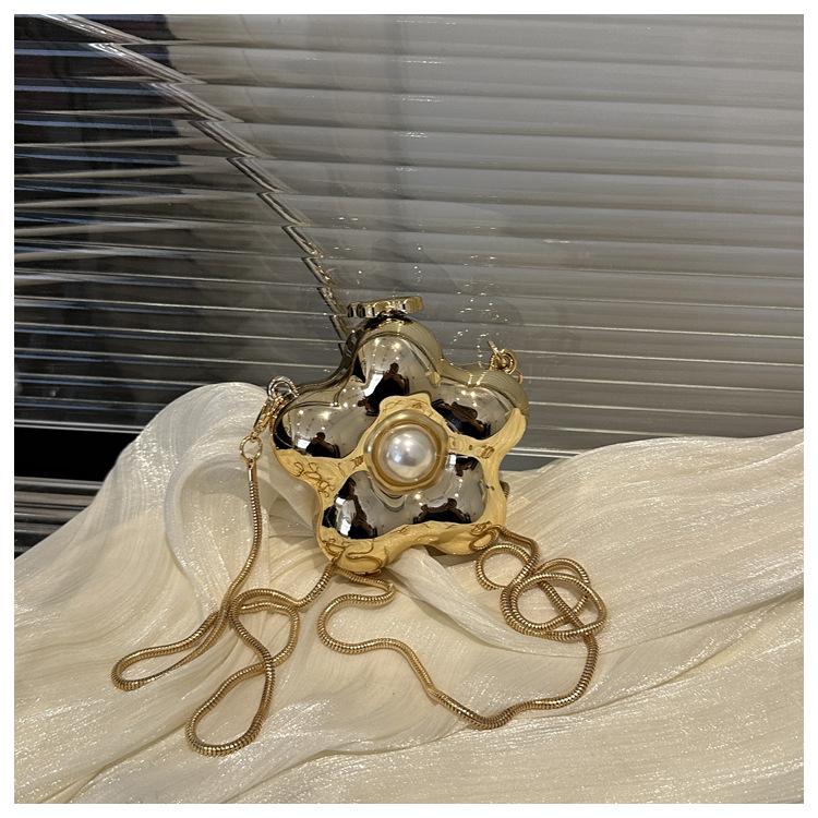 

Новый акриловый цветок, давление на ракушку, модная личность, женская сумка кроссбоди, мини-тренд, цепочка, маленькая золотой