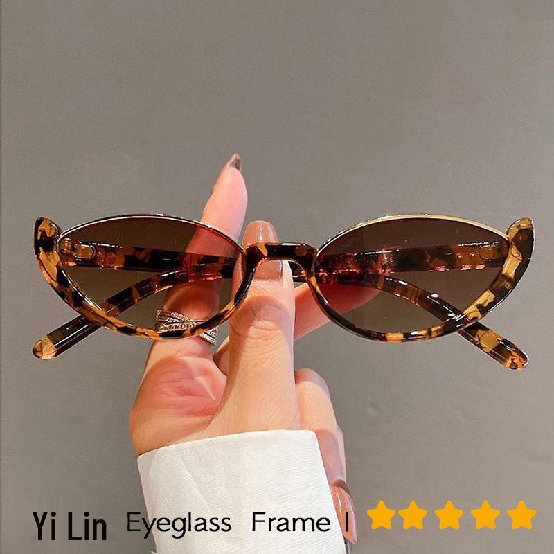 Retro Cat-Eye Sunglasses: Avant-Garde Half-Frame Design for Women