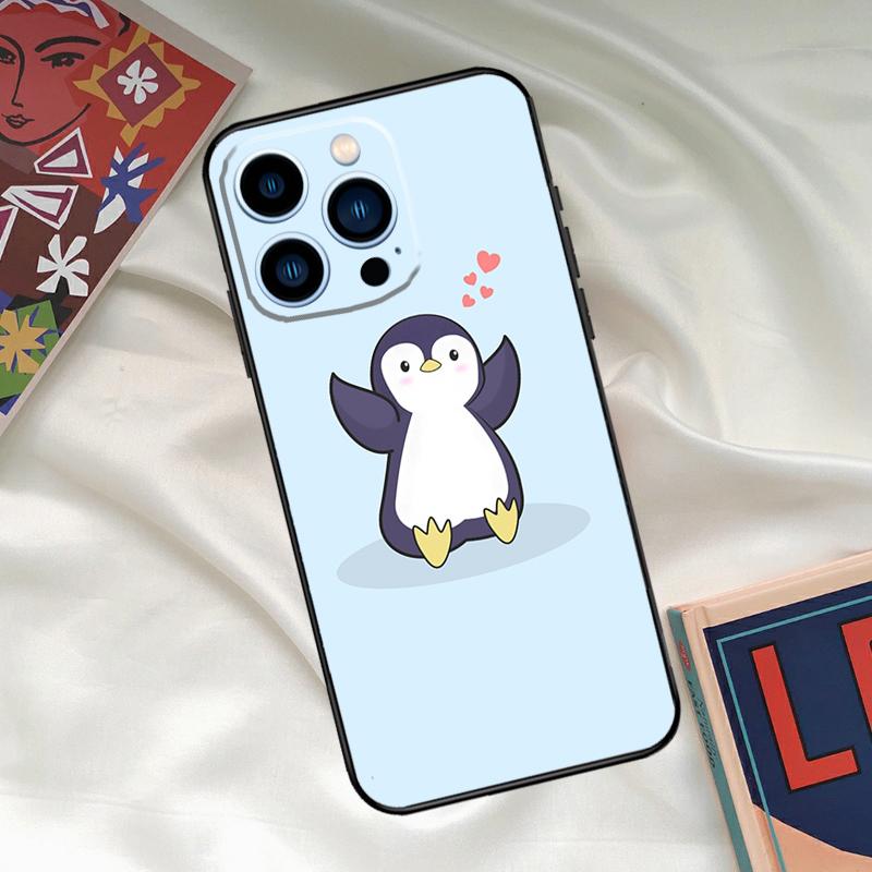Penguin Phone Case For iPhone 16 15 14 12 11 13 17 Pro Max 15 16 Plus 13 Mini 16e 17 Air Funda Cover