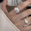 2pcs Trendy Niche Shell Mermaid Princess Rings Set for Women Men Vintage Mermaid Ring Best Friend Ring Fashion Jewelry Gifts