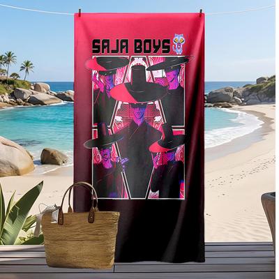 Kpop Demon Hunters Printed Beach Towel, Large Absorbent Quick Dry Towel for Summer Outdoor Swimming