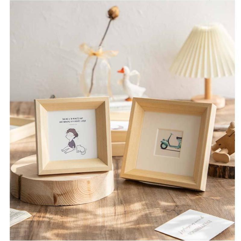 Home Decor Solid Wood Small Photo Frame DIY Photo Frame Table 6 Inches 7 Inches 8 Inches Album Frame Wall Hanging