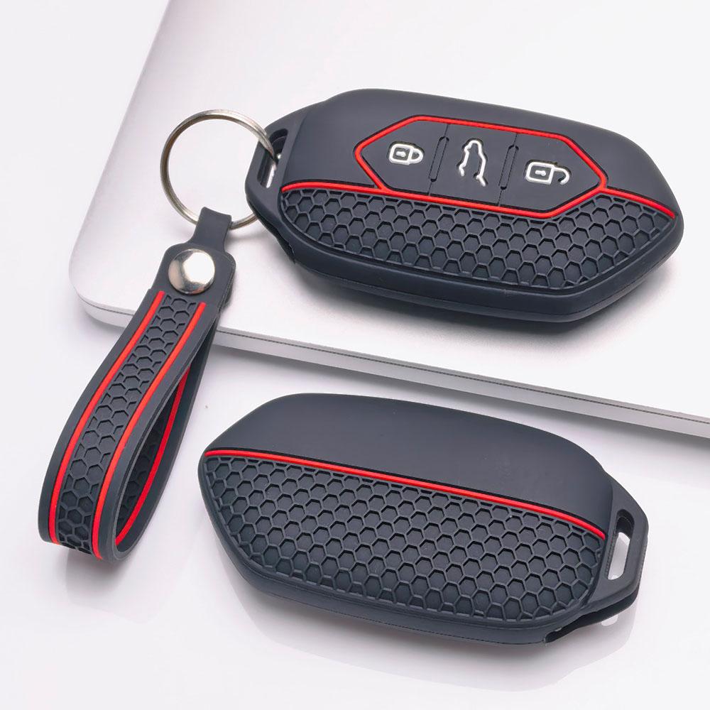Key Fob Cover for Kia Sportage Ceed Sorento Rio Niro Seltos K5 K3 with Keychain Anti-Scratch Guard Shockproof Protection Soft Grip Texture