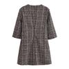 2025 Spring Women's Loose Fit Bow-Embellished Short-Sleeve Dress