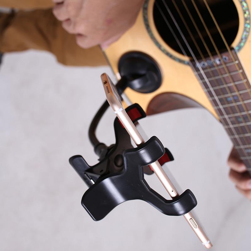 Saugbecher Gitarren-Handyhalter – Schwarzer Kunststoff-Clip-Ständer