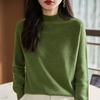 Women's Soft Thickened Knit Base Layer Half-High Neck Sweater - Long Sleeve, Loose Fit for Autumn/Winter