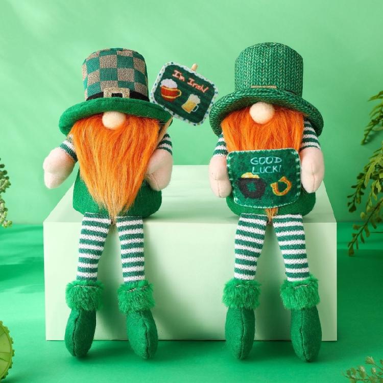 Irish Patrick's Day Gnomes Dwarfs Figurine Doll Toy Ornaments Table Display