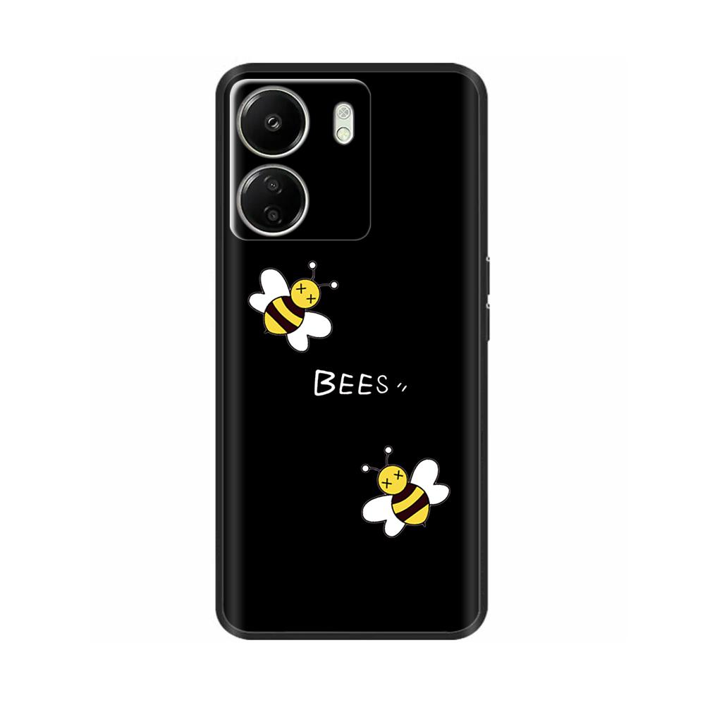 For Xiaomi Poco C65 Case Cute Luxury Painted Back Cover Soft Black Silicone Phone Case For Xiaomi Poco C65 PocoC65 Fundas Bumper