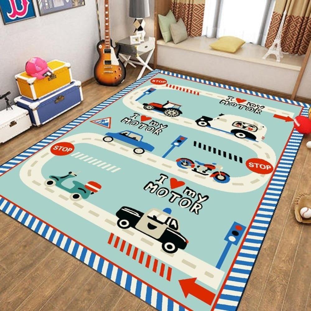 Floor Mat Crawling Traffic Game Mat Soft Toddler Crawling Road Carpet Road Traffic Route Mat  Baby