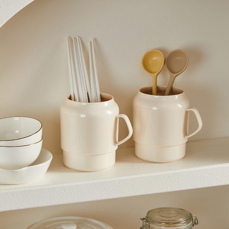 Countertop Chopsticks Barrel Spoon Knife Fork Tableware Barrel Kitchen Drain Household Kitchenware Storage Barrel