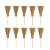 10Pcs Mini Broom Rope Straw Brooms Halloween Party Costume Witch Broom Dollhouse