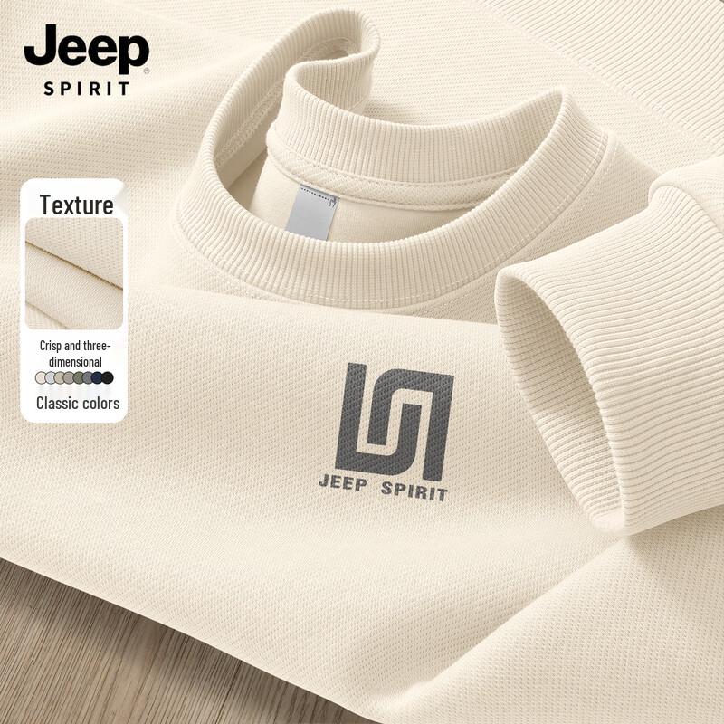 

JEEP SPIRIT Men s Fall 2025 Crest Logo Round Neck Sweatshirt M