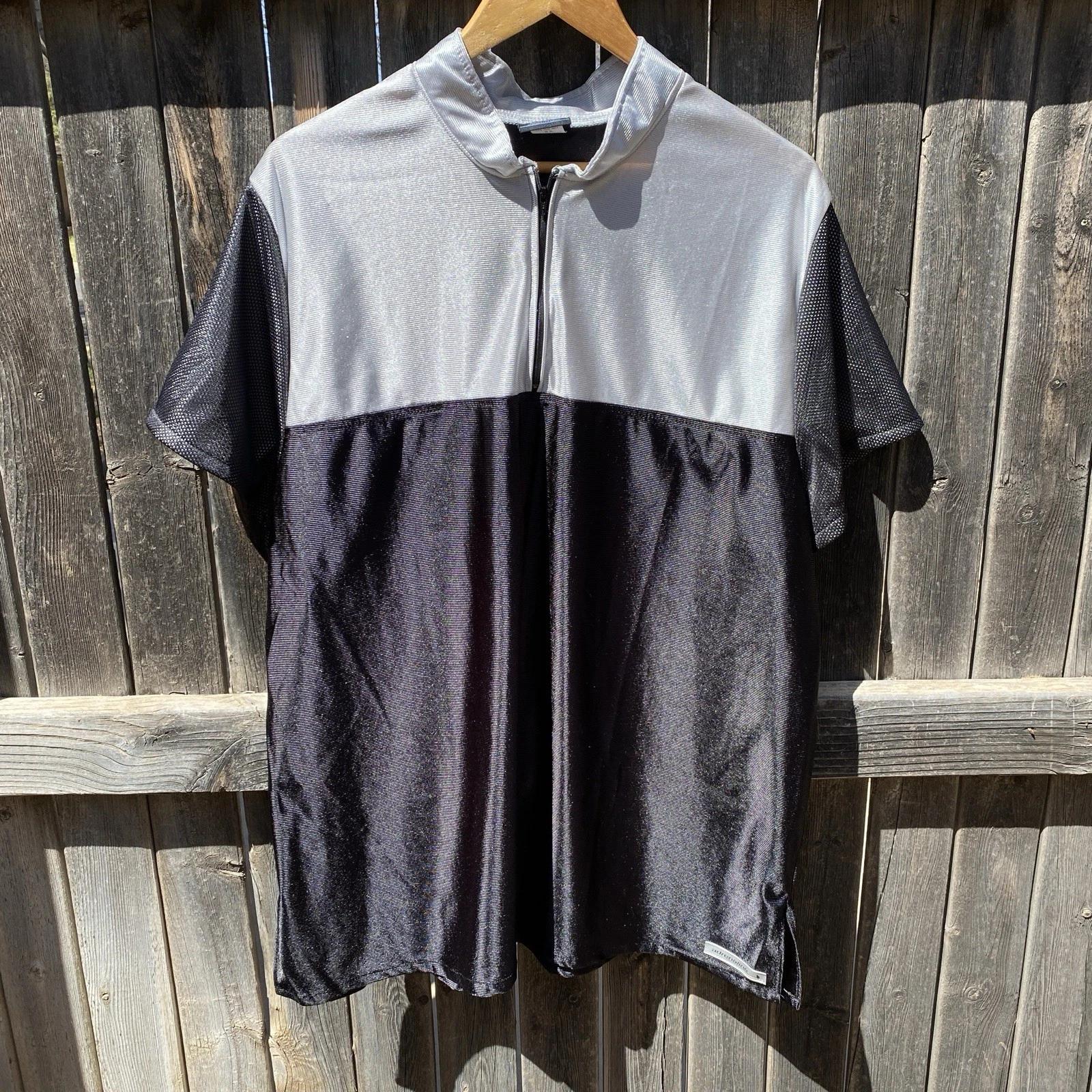 

90s adrenaline fueled by Century black & silver mesh activewear shirt size XL XL
