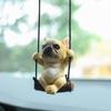 New Resin Cute Dog Anime Car Accessorie Swing Bulldog Pendant Auto Rearview Mirror Ornaments Birthday Gift Couple Accessories