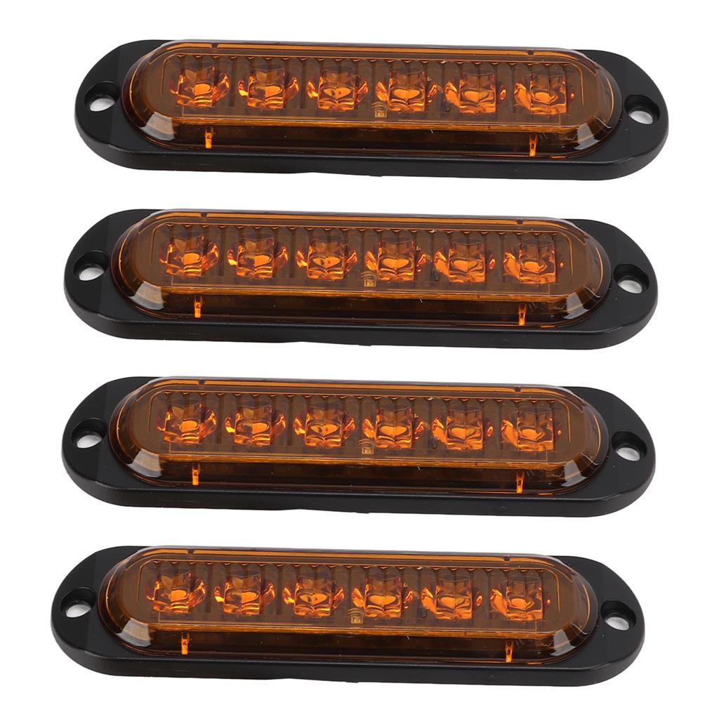 4Pcs Truck Side Lights High Brightness 90LM IP65 Waterproof 6 LEDs Truck Emergency Flash Light 12‑24V