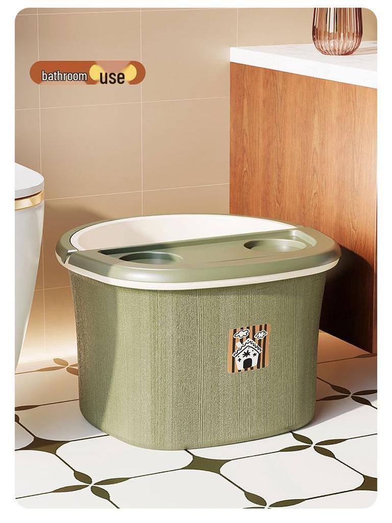 Portable Thickened Foot Bath Bucket with Handle - Calf-Length Foot Washing Tub