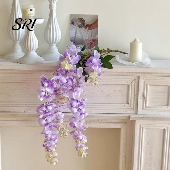 Decorative Flowers Artificial Wisteria Flower Fake Hanging Vine with Long Stem Wedding Faux Bouquet for Tall Vase Home Party Decor Floral Arrangement