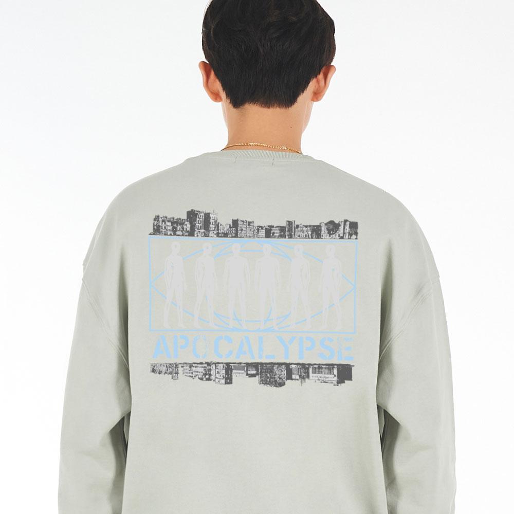 ASTRAL PROJECTION Oversized Drop Shoulder Apocalypse City Sweatshirt_Mint