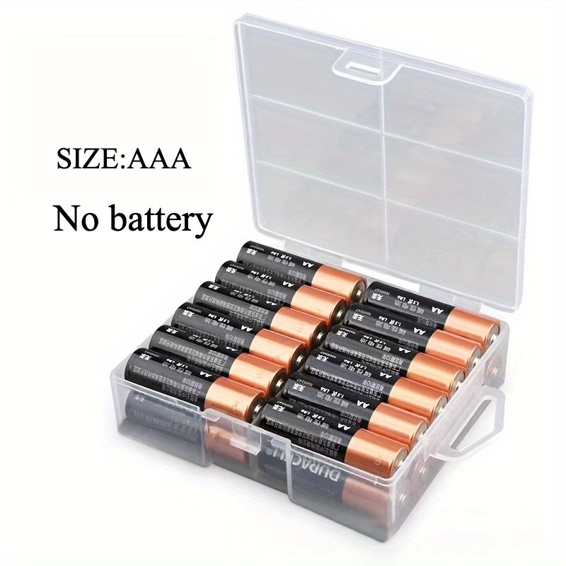 Versatile Transparent Battery Storage Box - Holds 24 AAA Batteries, Durable Plastic Organizer, Storage Bins for Home Organization