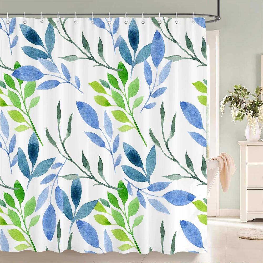 3D Printed Fabric Shower Curtains Fresh Flowers Plant Bath Screens Waterproof Bathroom Decor with 12 Hooks Shower Curtain