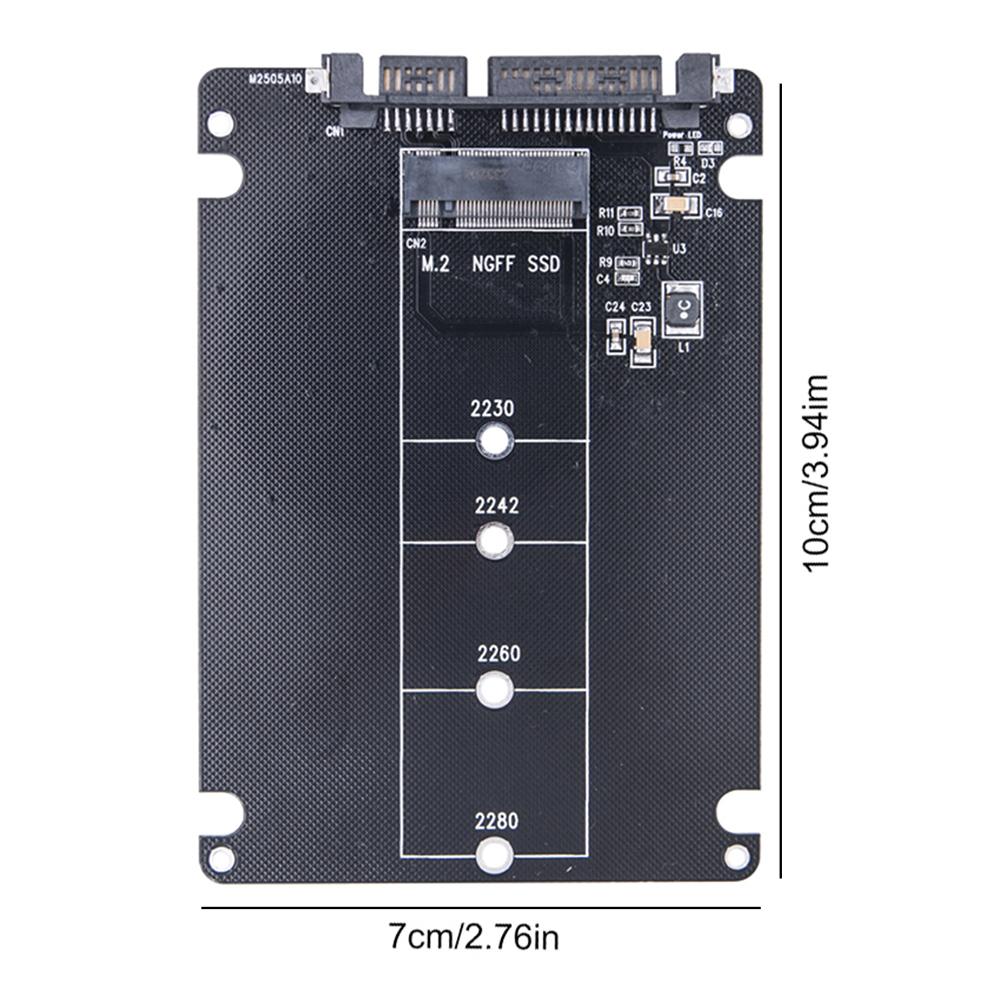 

M.2 to SATA3.0 Adapter M.2 SATA Protocol SSD Adapter 2 Port NGFF M.2 B Key to SATA 3.0 6Gbps M2 to SATA Converter Card Case