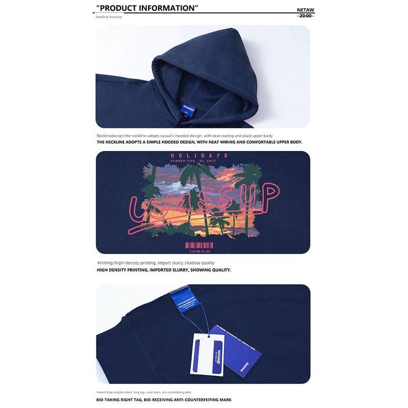 Wassup Heods Heavyweight Sweatshirt for Men, Spring and Autumn Style, Hooded Trendy Brand Oversize Men's Jacket, American Style Top