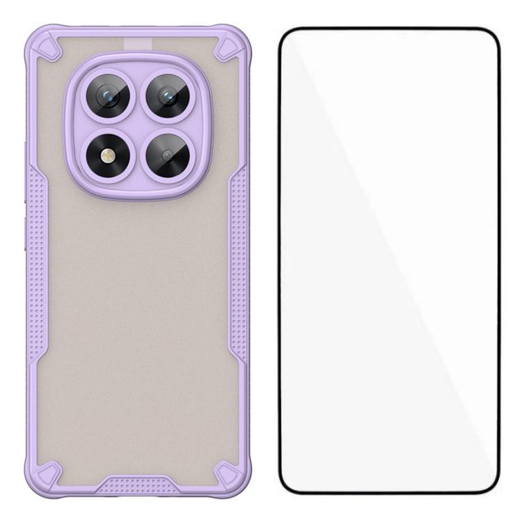 

WANLONFENG MFFJ Series For Xiaomi Redmi Note 14 Pro 5G/Poco X7 5G Case Anti Drop TPU Phone Back Cover with Screen Film Purple