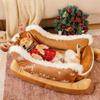 Reindeer Shape Christmas Sleigh Pet Bed Bite Resistant Xmas Sleigh Cat Nest  Holiday Gift