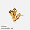 European and American fashion influencer bestseller: glossy open titanium steel ring, stainless steel plated with 18K gold, niche ring for women