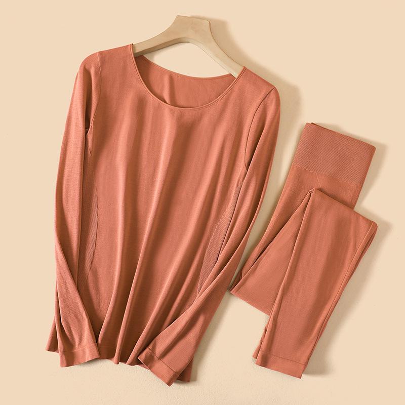 Dames Sømløst Termoundertøysett i Kasjmir: Slim-Fit, Lettvektig, Kroppsformende for Høst og Vinter