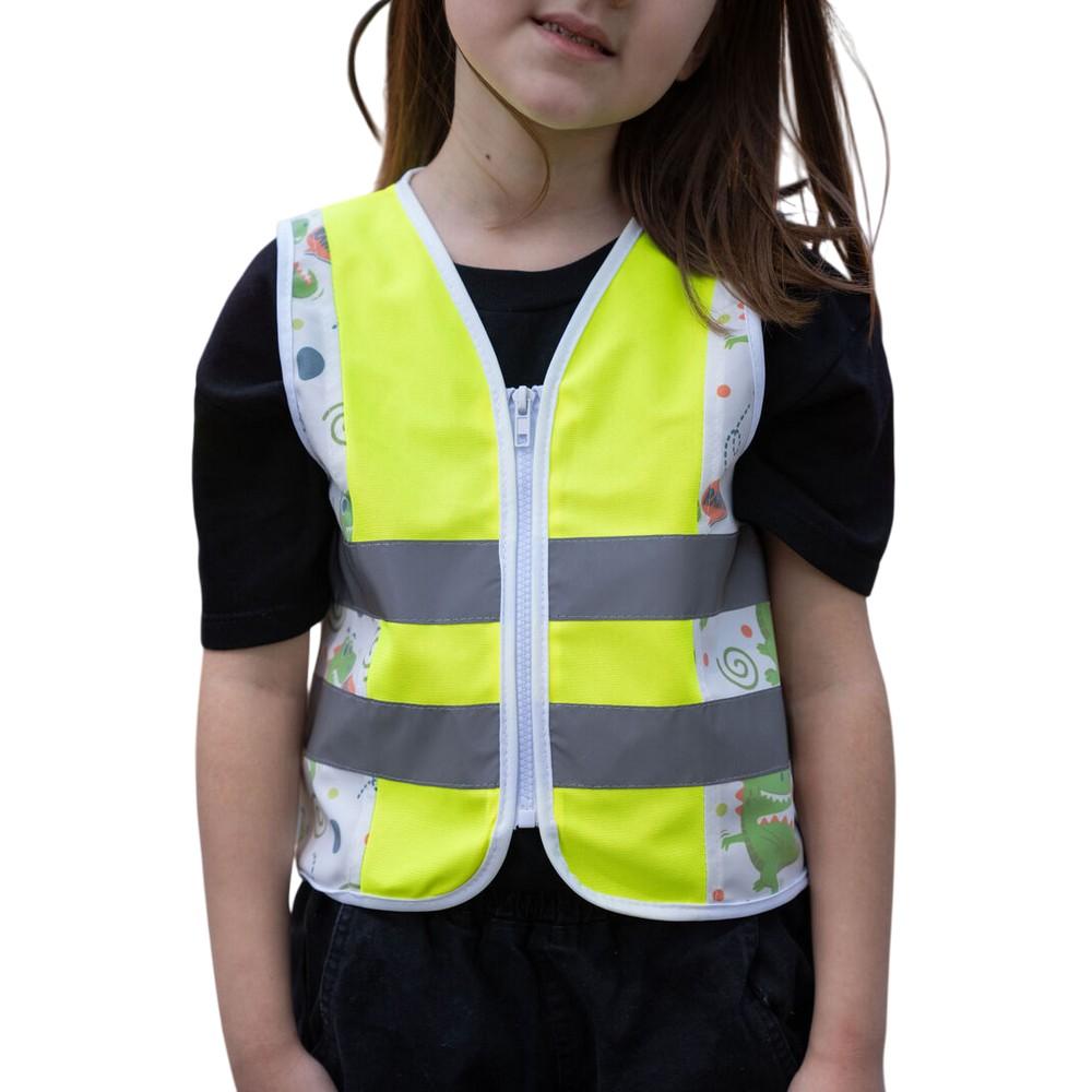Korntex Childrens/Kids Action Dinosaurs CO² Neutral T-Rex Safety Hi-Vis Vest