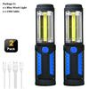 USB Rechargeable COB LED Flashlight Portable Work Light Magnetic Hook Torch Camping Lamp with Built-in Battery Car Repair Lamp