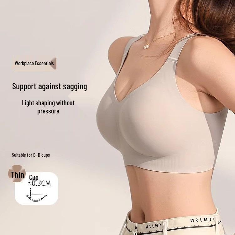 Damen Nahtlose Unterwäsche: Schlankmachender Vollschalen-BH mit Anti-Hänge-Stütze, Übergröße, Sommerstil