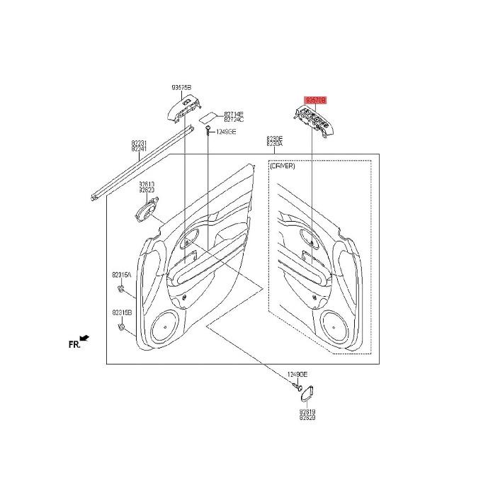 93570-B2130CA 93570-B2140CA Front Left Driver Side 2 AUTO Power Window Main Control Switch (Black+) Compatible for Soul 2014-2019 93570B2130CA