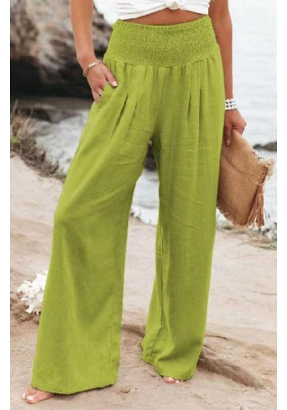 2026 Spring/Summer Women's Casual Loose Cotton Ruched Distressed Mid-rise Pants
