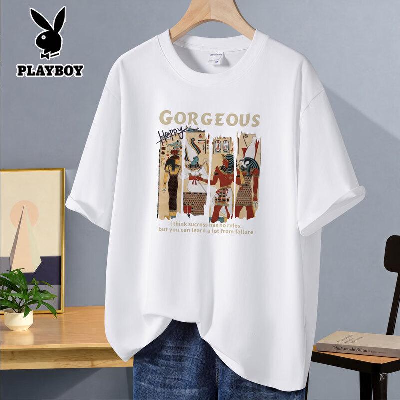 

Мужская футболка PLAYBOY с коротким рукавом из чистого хлопка XL